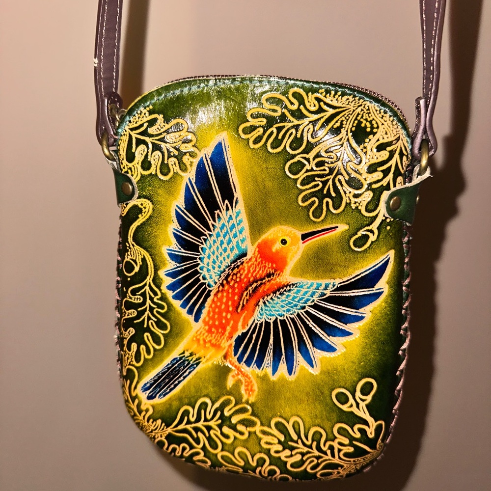 Colorful Hummingbird Crossbody Bag